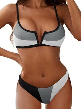 ZAFUL Women's Underwire Bikini Set V-Wired Swimsuit  M